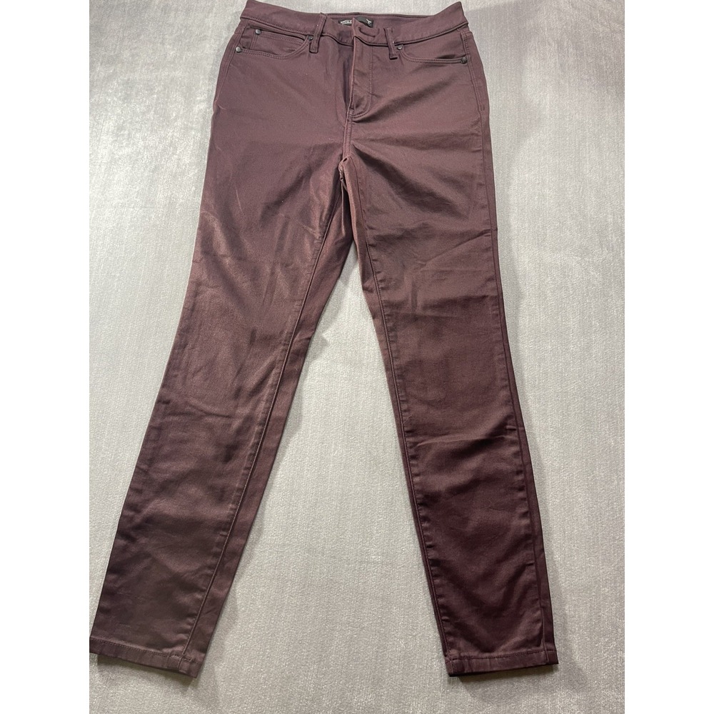 Simply Vera Vera Wang Size  10 Skinny Stretch Elastic Waist Pants Burgundy Women
